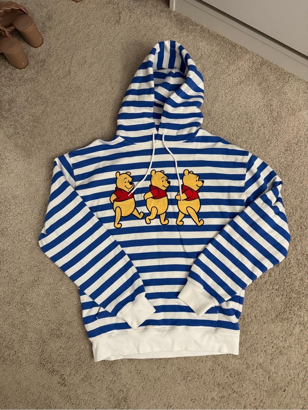 Disney Blue & White Striped Winnie the Pooh Hoodie